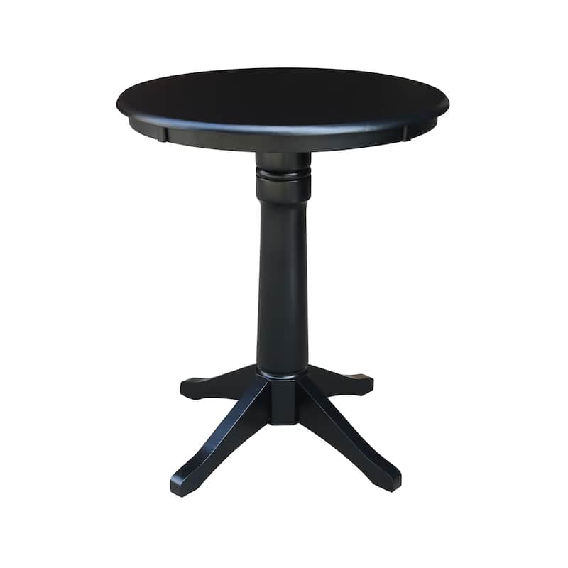 30 Inch Round Pedestal Table - Counter Height - Black