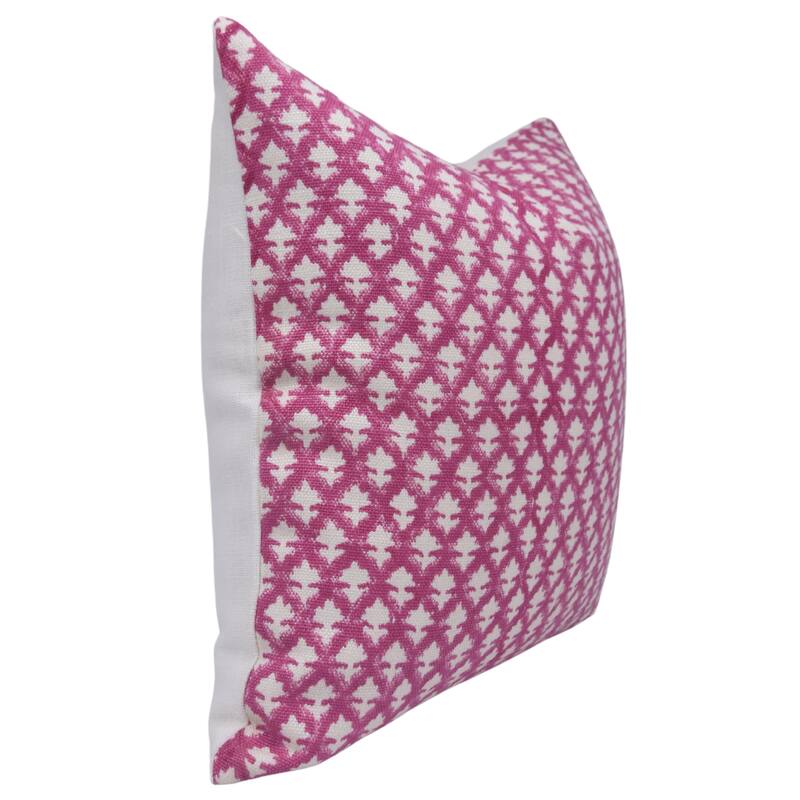 Fabdivine Floral Pillow Cover Heavy Linen Block Print for Living Room Chair Patio Office or Bedroom Decor, Manikarnika