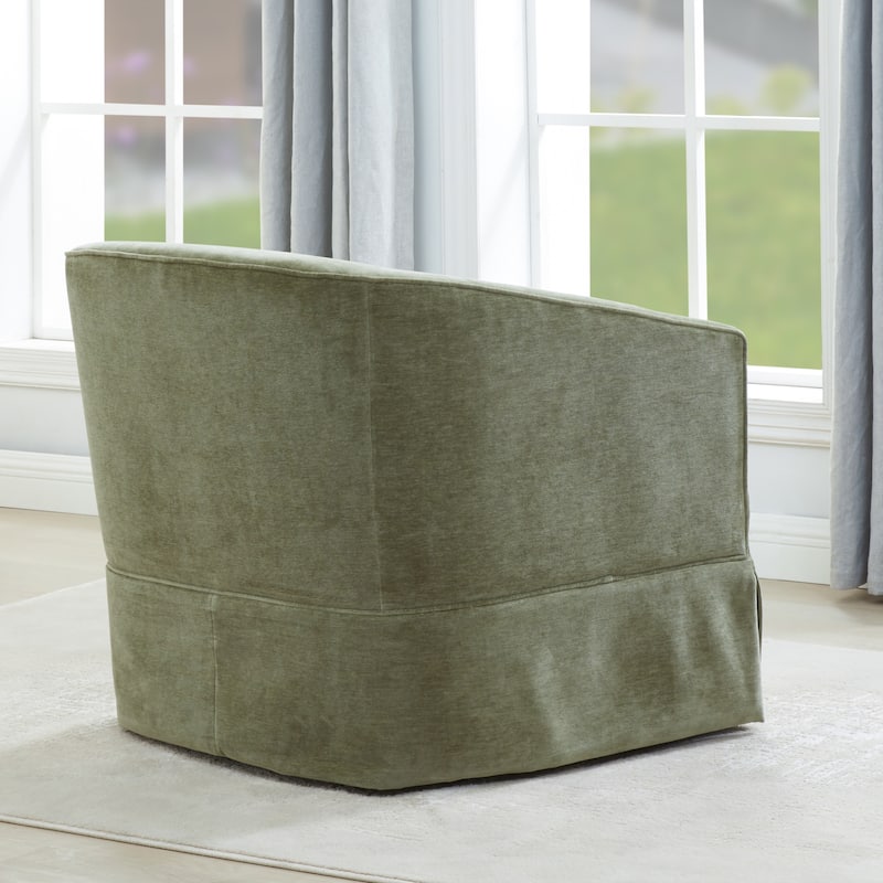 Elayne Skirted Fabric Swivel Accent Chair by Greyson Living