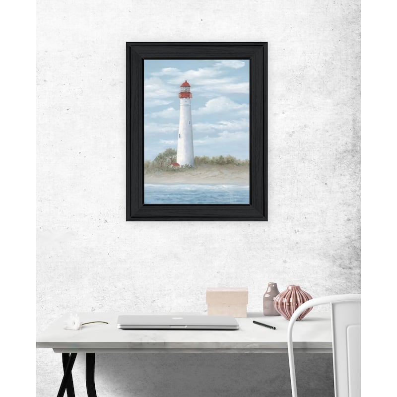 TrendyDecor4U Coastal "Cape May Light" Framed Print Wall Art