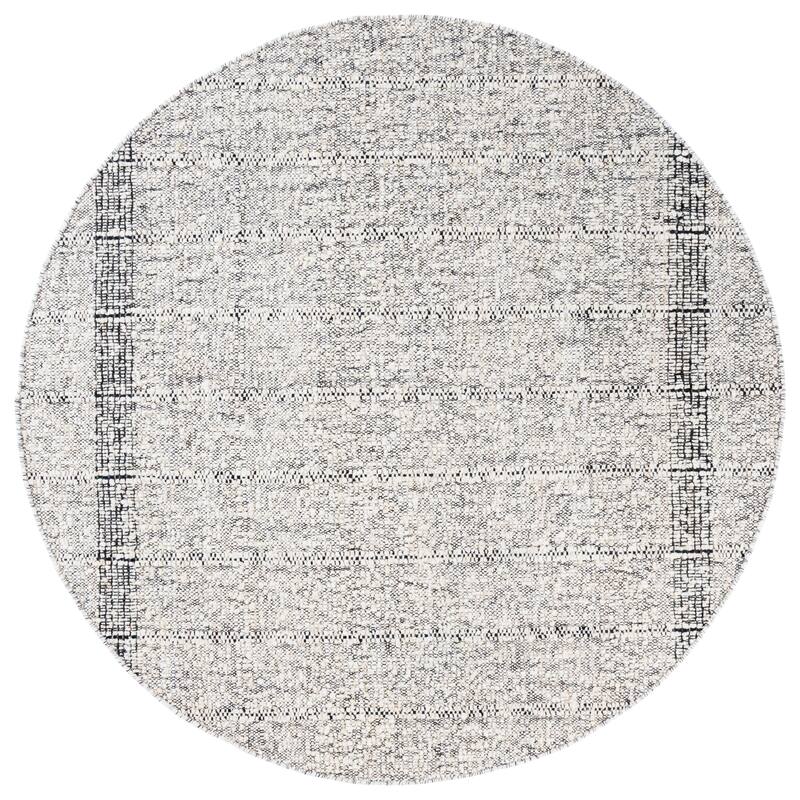 SAFAVIEH Handmade Manhattan Assuncao Wool Rug - Ivory/Black - 6' Round