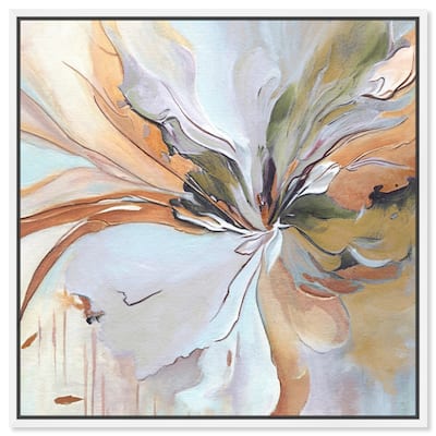 Art Remedy Golden Aesthetic Framed Boho Abstract 1 Piece Canvas Wall Art
