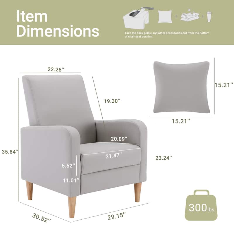Fabric/Leather Modern Accent Chairs with Lounge Seat