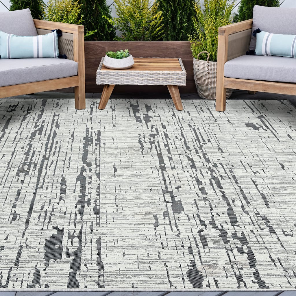 Cruise Industrial Stripe Indoor/Outdoor Area Rug