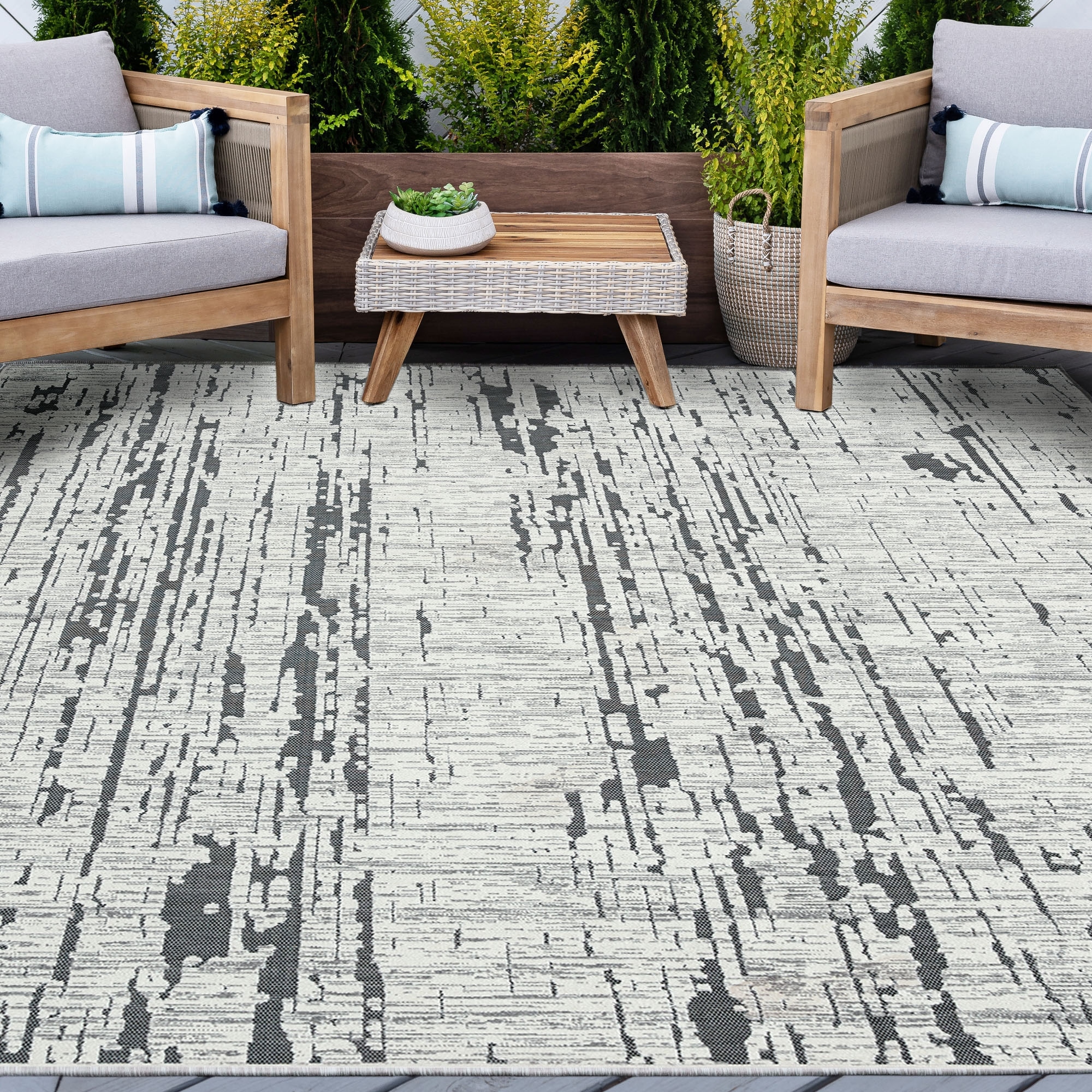 Cruise Industrial Stripe Indoor/Outdoor Area Rug