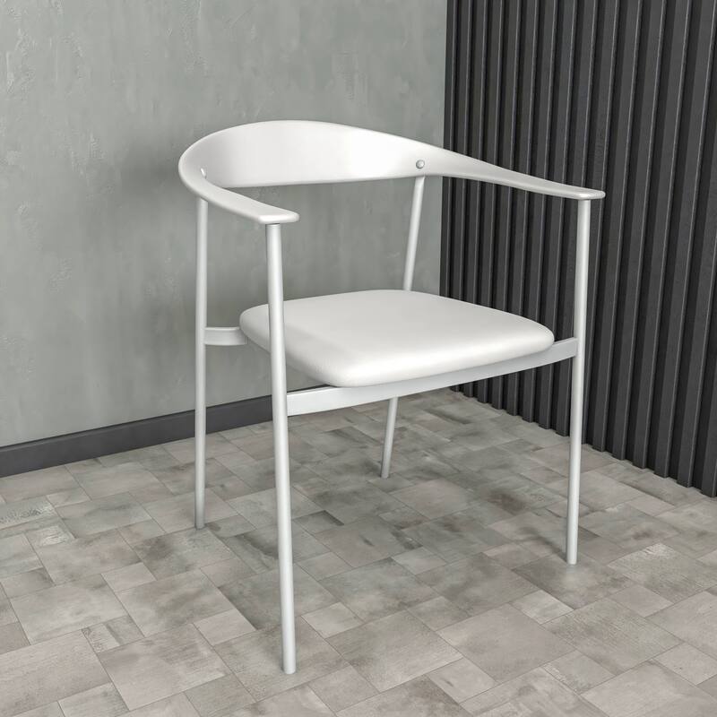 Leather Dining Chair with Stainless Steel Frame Set of 2 Kora Series