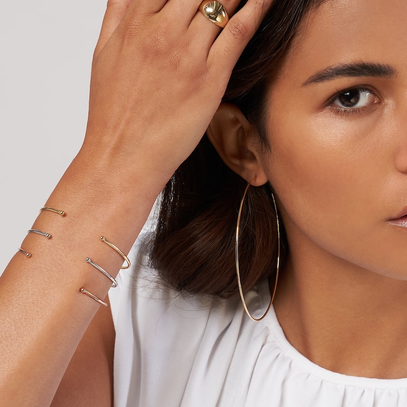 Marquee Jewels 14K Solid Yellow Gold Open Cuff Bracelet