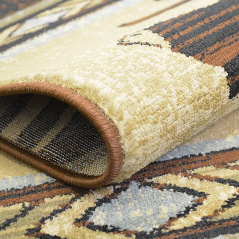 Lodge King Bear Plaid Rug