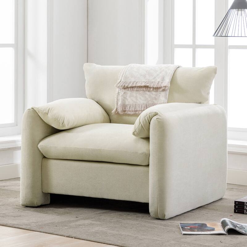 38.6'W Modern Style Chenille Oversized Armchair