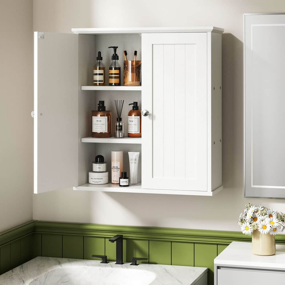 Futzca Bathroom Cabinet Wall Mounted, Storage Cabinet with Doors and Shelves