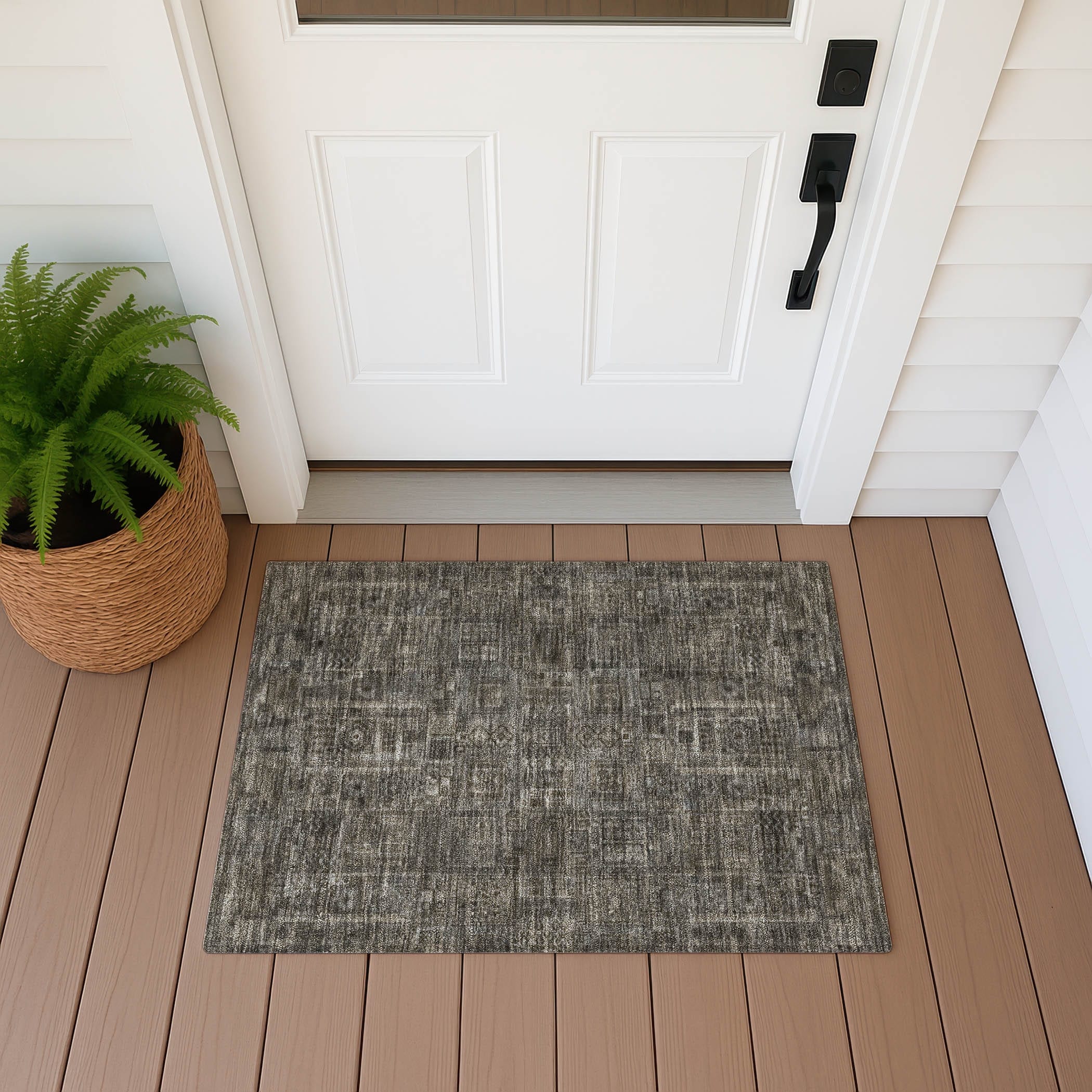 Machine Washable Indoor/ Outdoor Vintage Plymouth Chantille Rug