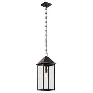 Prin 22 Inch 1 Light Outdoor Pendant with Clear Glass in Olde Bronze