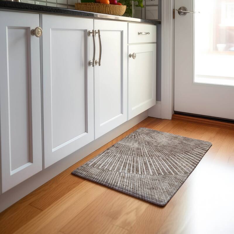 Premium Washable Super Soft Modern Starburst Mayfield Rug - Taupe - 1' 8" x 2' 6" - Rectangle