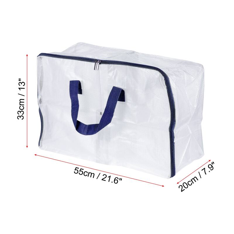 Closet Storage Bags, Medium Foldable Clothes Organizer Tote Bag, Navy Blue