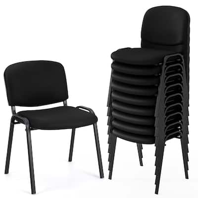 Gymax Set of 10 Office Guest Chair Stackable Reception Chair Waiting