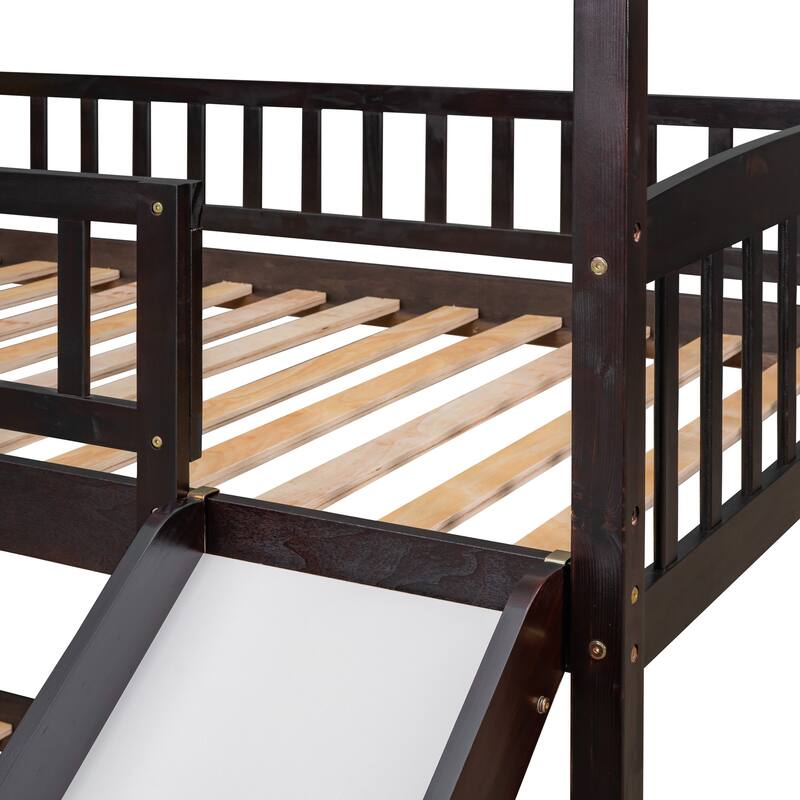 Multifunctional Twin Over Twin Bunk Bed with Slide