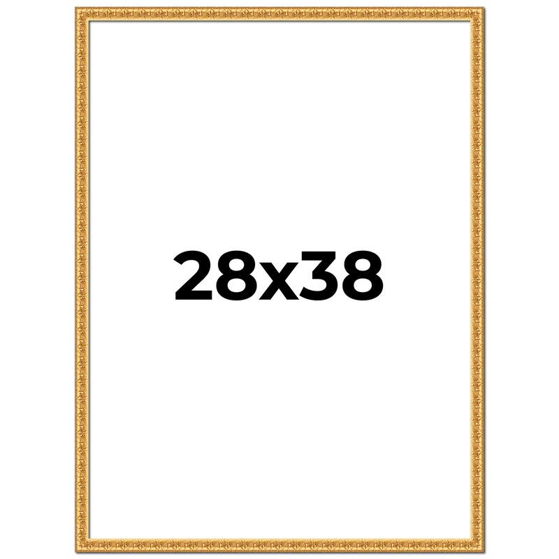 28x38 Frame Gold Real Wood Picture Frame Width 1 inches | Interior