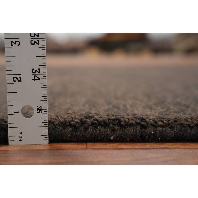 Hand Knotted Oriental 100% Wool Carpet Modern Solid Brown Gabbeh Area Rug - 6' 6'' X 5' 0''