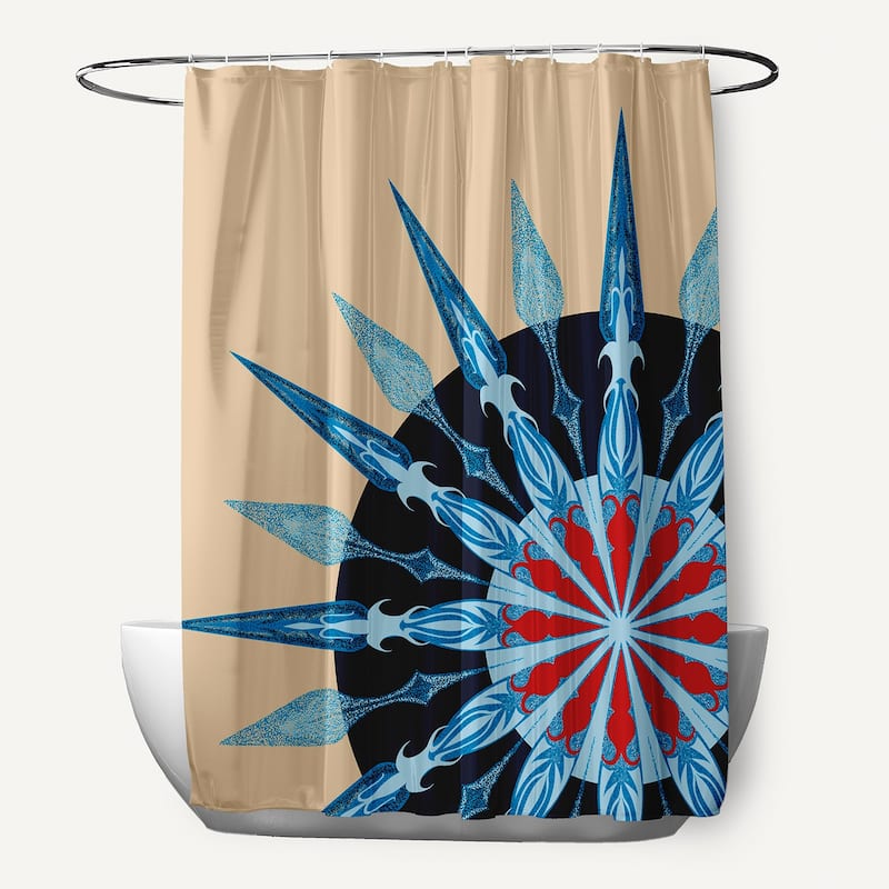 71 x 74-inch Sailor's Delight Geometric Print Shower Curtain - Taupe