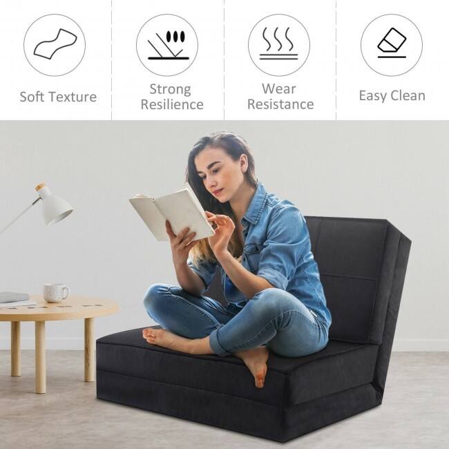 Convertible Lounger Folding Sofa Sleeper Bed - 83" x 28.3" x 4.5"(L x W x H)