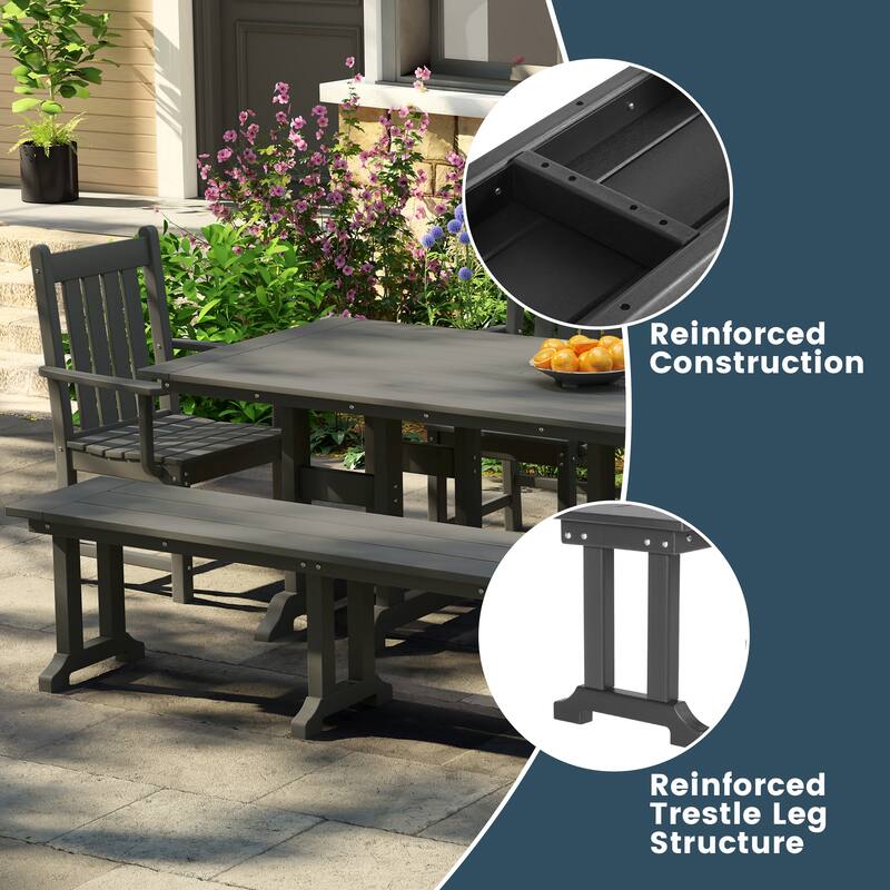 Laguna Hdpe All Weather Outdoor Patio 65" Bench