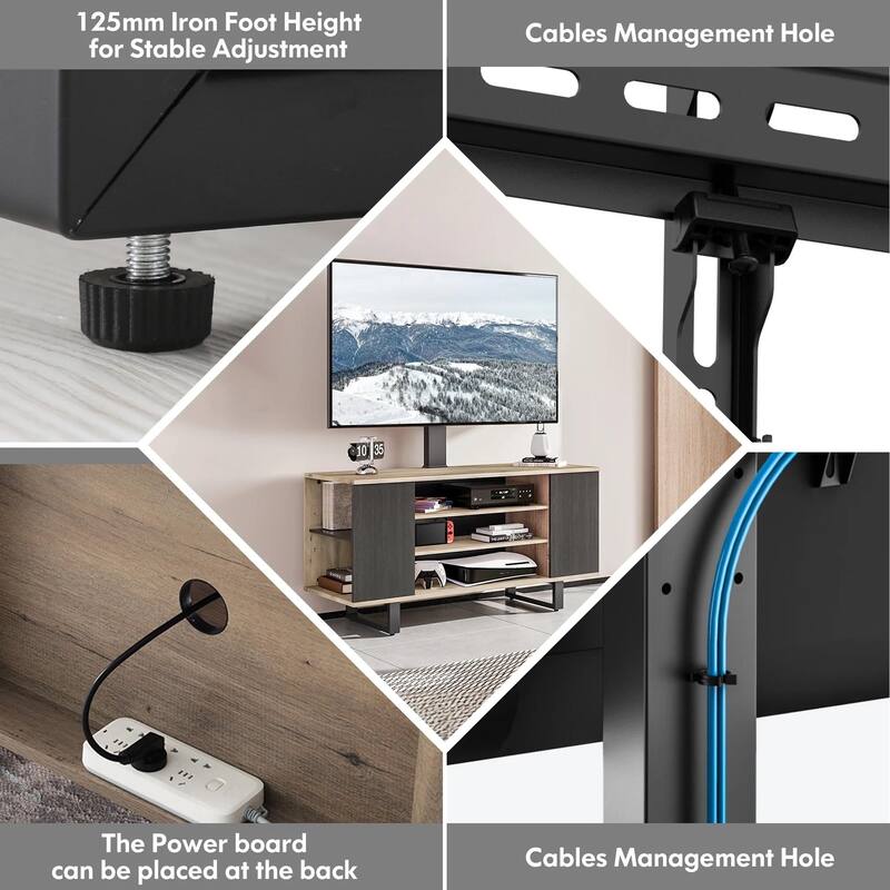 FITUEYES Modern TV Stand for 32-70 inch TVs with Open Shelves Media Console