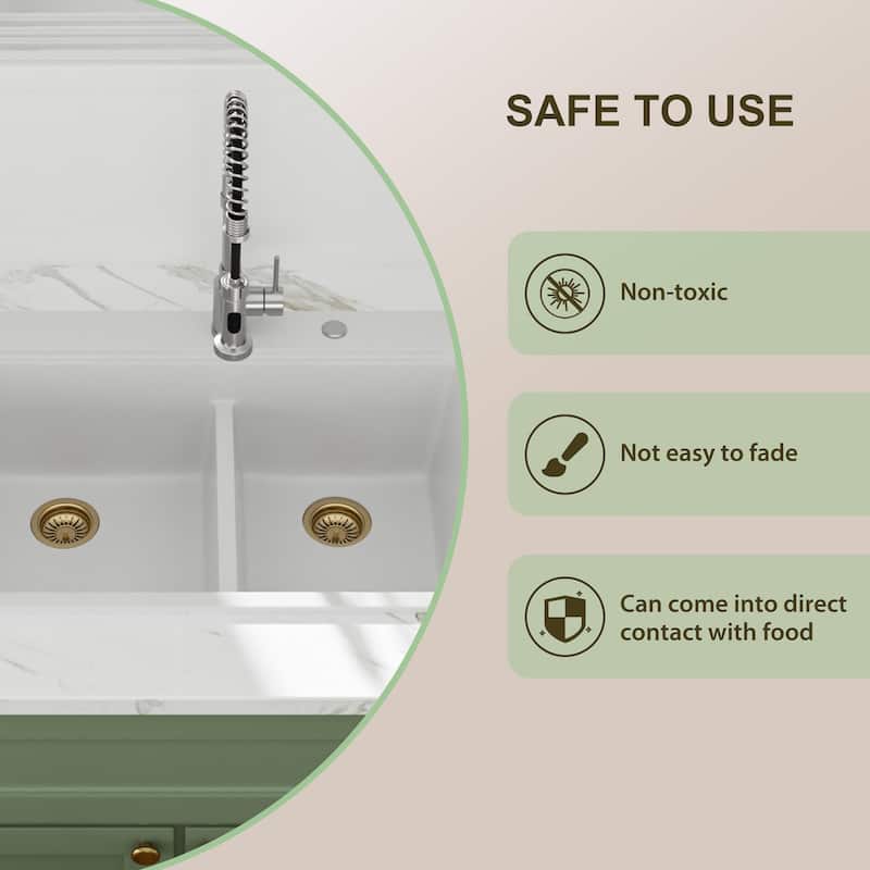 Lordear 33" Kitchen Sink Double Bowl Drop In Workstation Low Divider Quartz Composite Sink - 22 in.W x 33 in.D x 9.65 in.H