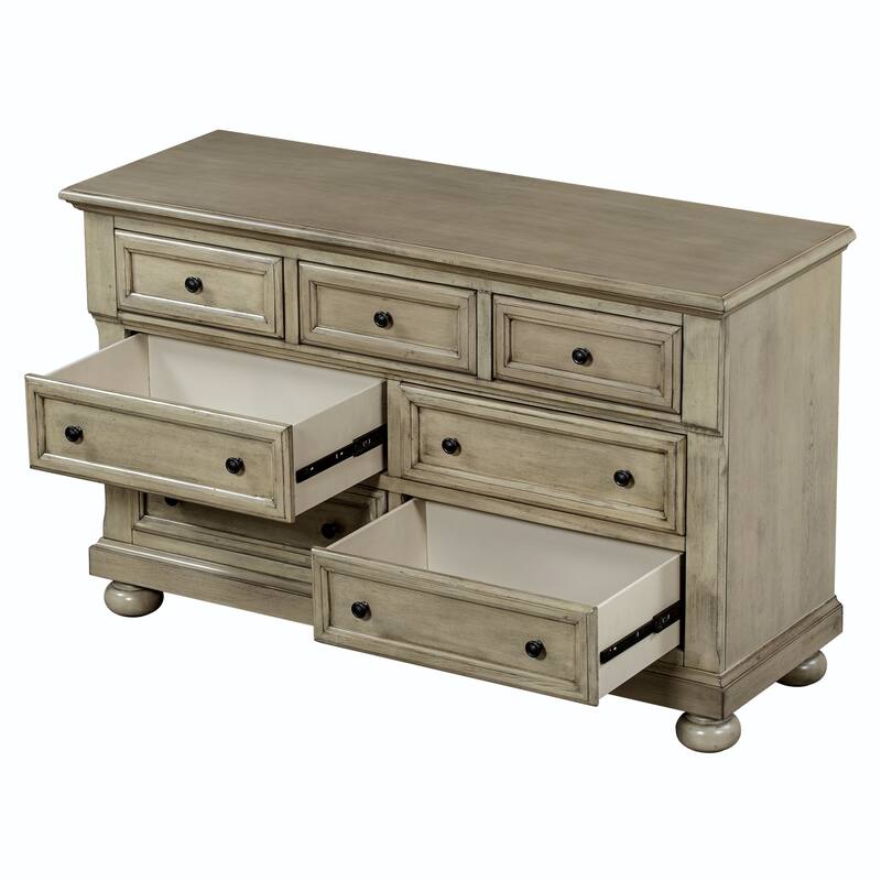 Solid Wood 7-Drawer Dresser with Changing Topper for Nursery