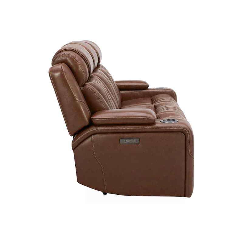 Liberty Furniture Caswell Power Sofa Chestnut Leather - Width 91" x Depthc40" x Height 42"