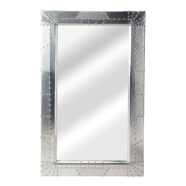 slide 1 of 1, Offex Modern Rectangular Aluminium Midway Aviator Wall Mirror - Silver