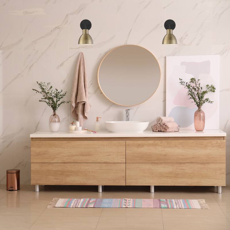 Sloan 1 Light Vanity Matte Black and Burnished Brass Finish