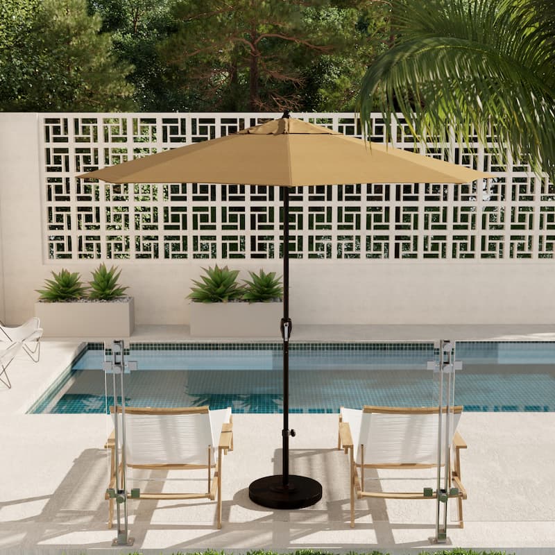 North Bend 9-foot Crank Lift Auto Tilt Patio Umbrella with Outdoor Rated Olefin fabric by Havenside Home