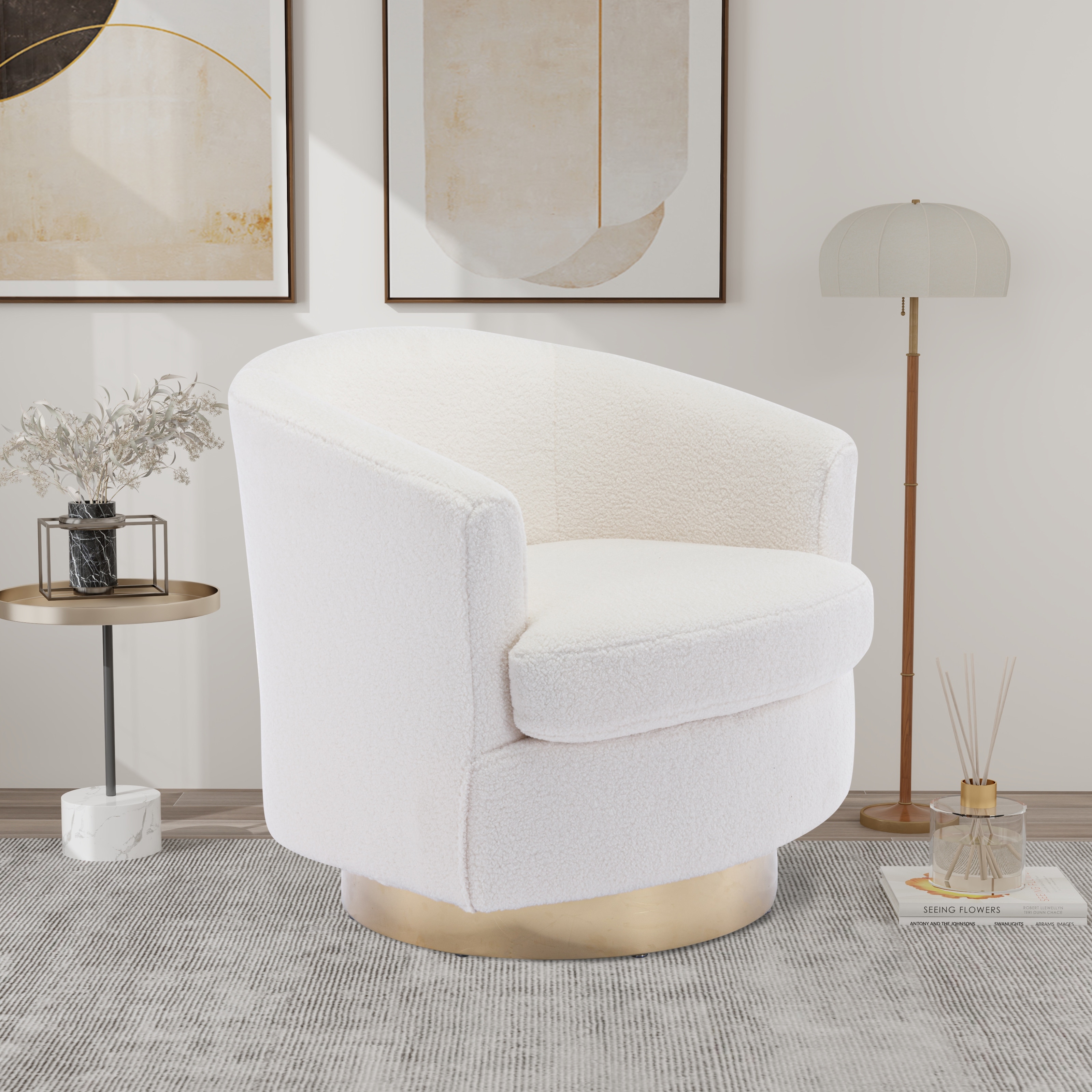Boucle hotsell barrel chair