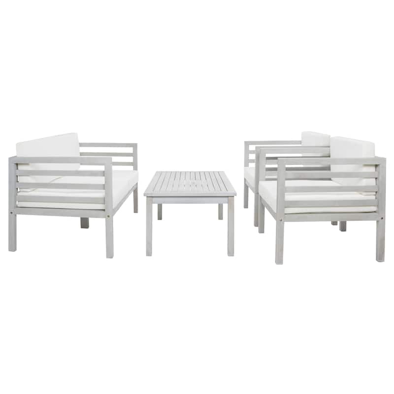 SAFAVIEH Outdoor Samira 4-Piece Outdoor Set - 26W x 26D x 49H