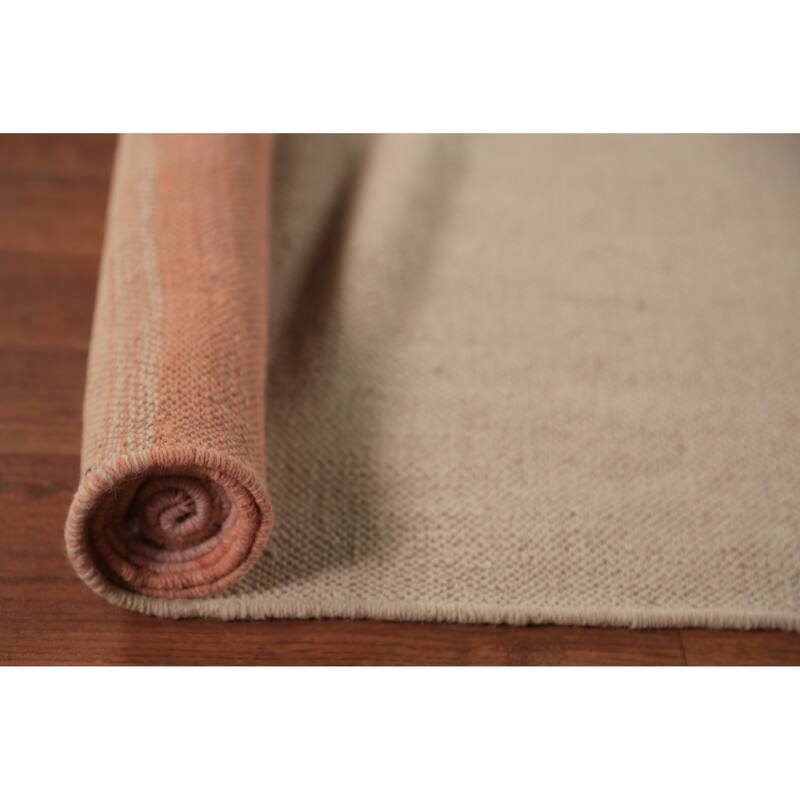 Nomadic Striped Kilim Oriental Area Rug Flatweave Wool Carpet - 9'0"x 11'8"