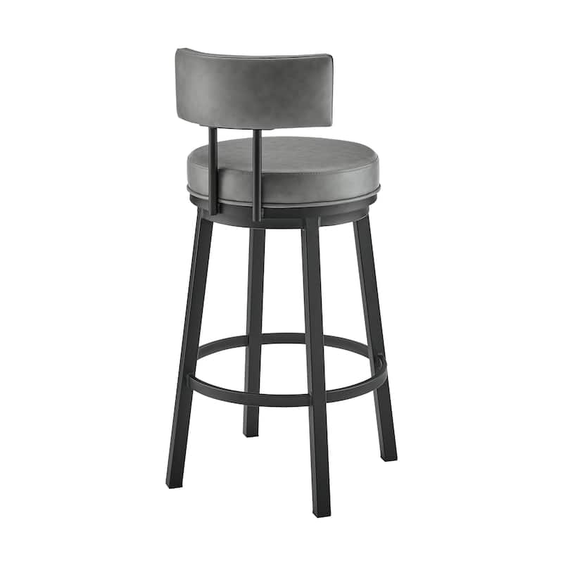 Dalza Faux Leather and Metal 360 Swivel Bar or Counter Stool