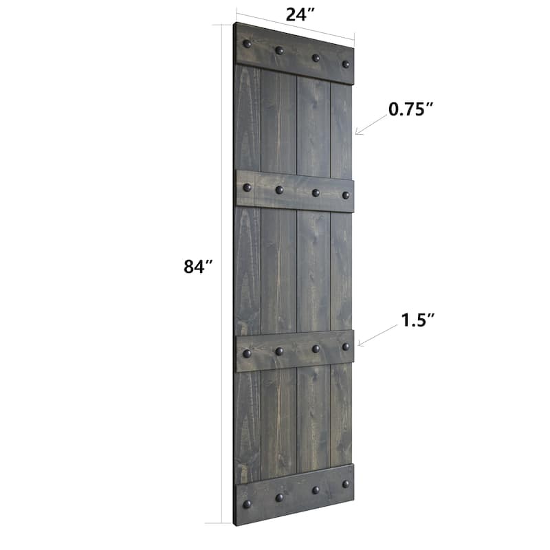 Coast Sequoia 48in./60in./84in. x 84in. Castle Series Pine Wood Double Sliding Barn Door With Hardware Kit