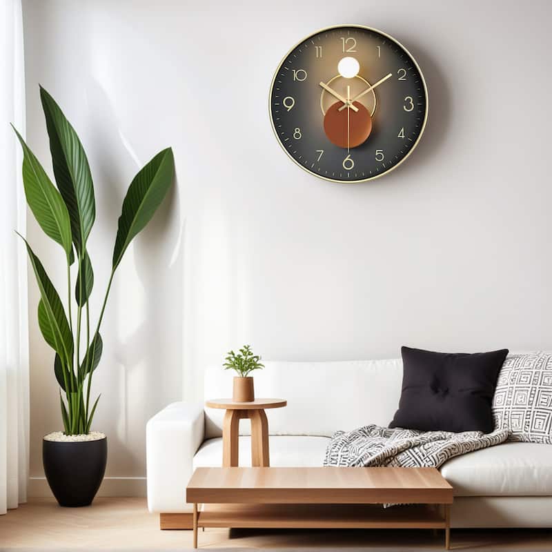 Exquisite Patterns Wall Clock, Silent Non Ticking Battery Operated Modern Clocks for Home 12 x 12 x 1.6 Inch