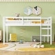 preview thumbnail 10 of 19, Minimalistic Twin Size Wooden Low Loft Bed Kids Bed with Ladder and Safety Guardrail,Storage Space