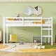 preview thumbnail 2 of 3, White Twin Size Rubber Wooden Loft Bed with Ladder, Bed Platform of Strengthened Slats
