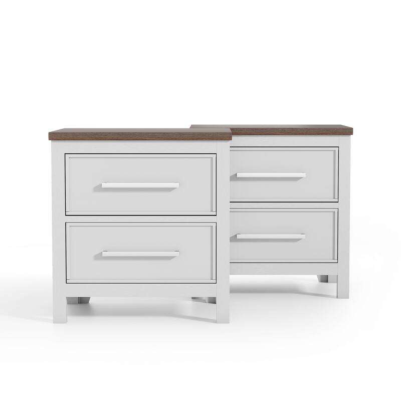 Furniture of America Althea Modern Farmhouse Solid Wood 2-drawer Nightstand (Set of 2)