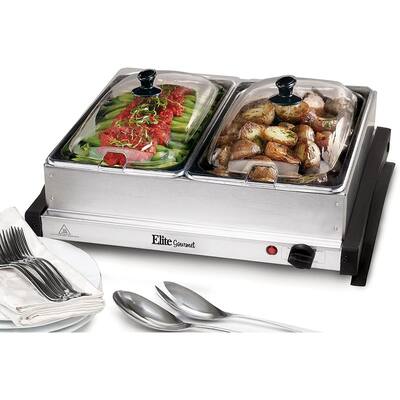 Elite Gourmet 2 x 2.5 Qt. Stainless Steel Electric Buffet Server