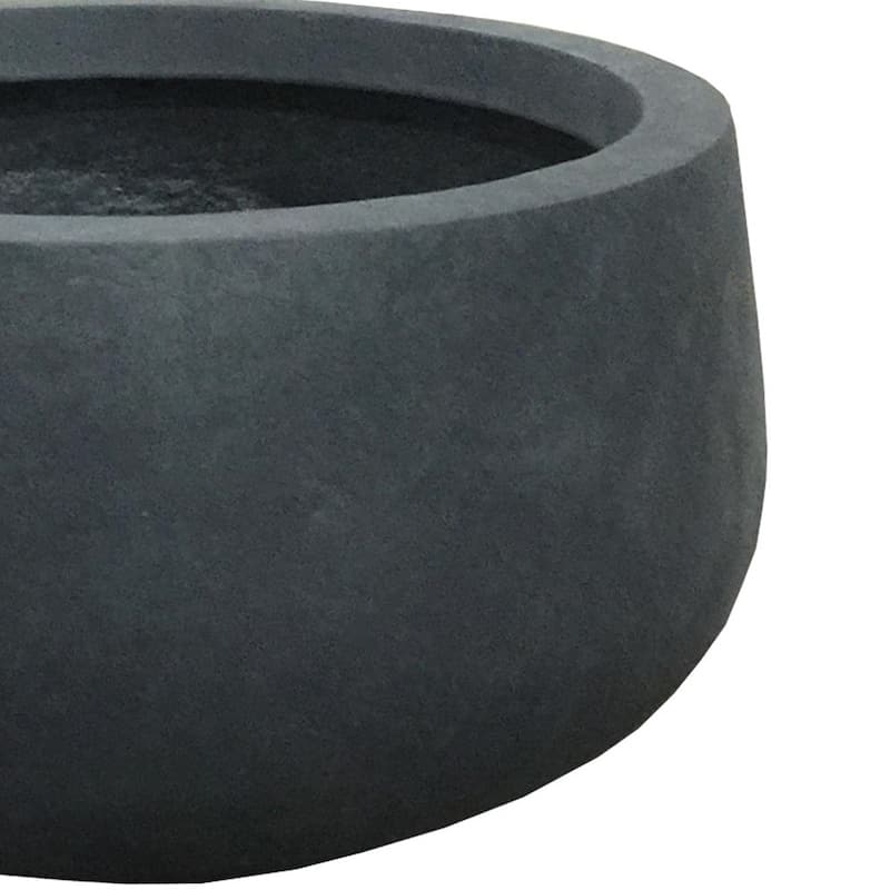 Durx-litecrete Lightweight Concrete Modern Low Bowl Cement Planter-Medium - 15.7'x15.7'x7.9'