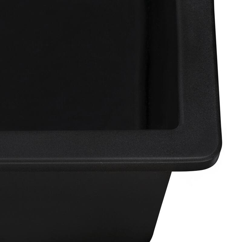 Ruvati 32 x 19 inch Granite Composite Quartz Undermount Single Bowl Kitchen Sink - Midnight Black - RVG2083BK