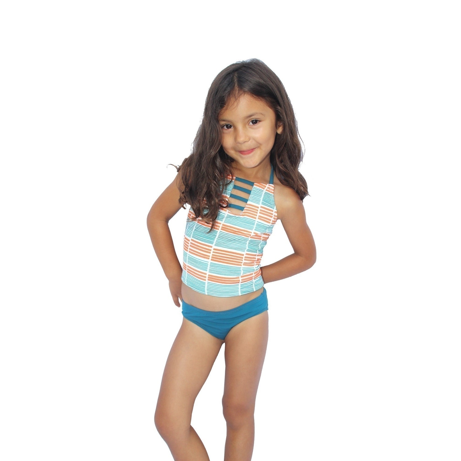 Azul Girls Orange Stripe Running Lines