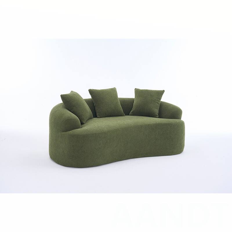 Chenille Fabric Loveseat Sofa