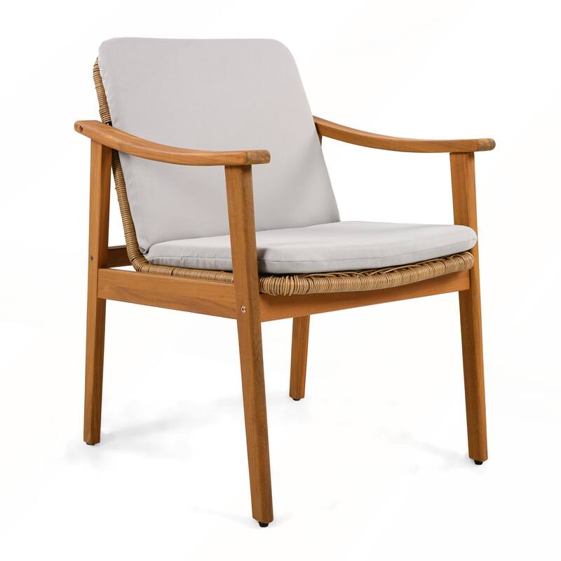 Outdoor Dining Chairs Set of 2 with Waterproof Cushion for Patios and Gardens