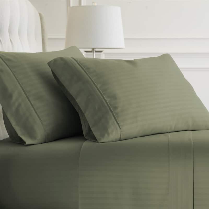 Soft Essentials Stripe Pattern 4-piece Deep Pocket Bed Sheet Set