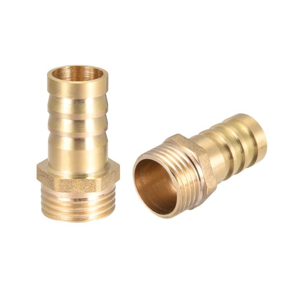 Brass Barb Hose Fitting Connector Adapter 16mm Barbed x 1/2" G Male Pipe 2pcs - 1/2" G x 16mm