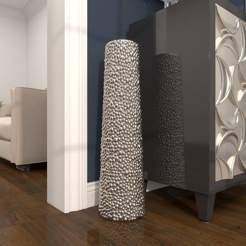 Minimalist Ceramic Modern Tall Vase with Bubble Texture - Silver, Black, Gold, White
